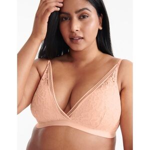 Knix Lace Deep-V Bra Honey Peach Size Medium